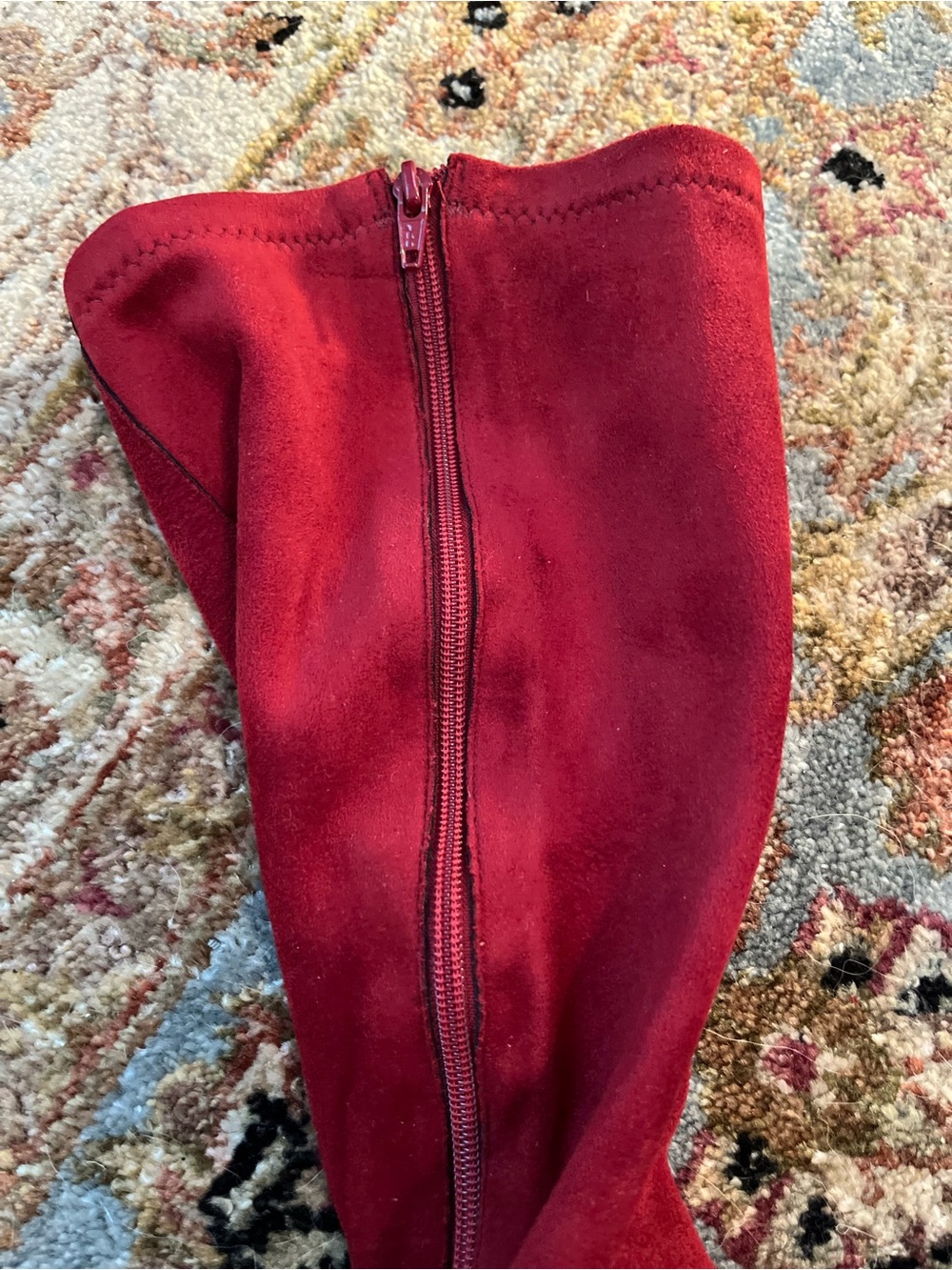 Red Faux Suede Women's Boots by Franco Sarto - Picture 6 of 8